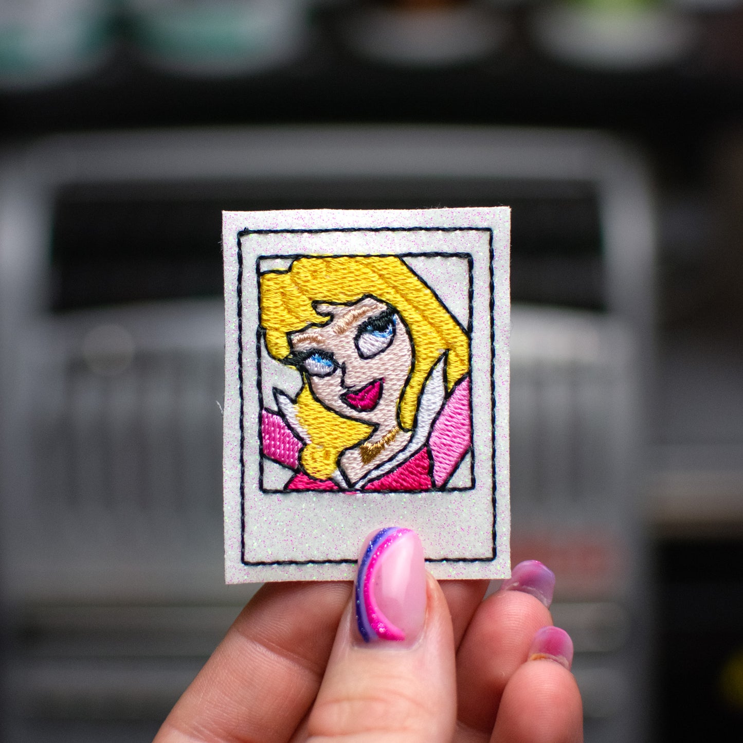 Sleeping Princess Polaroid Feltie Embroidery Design