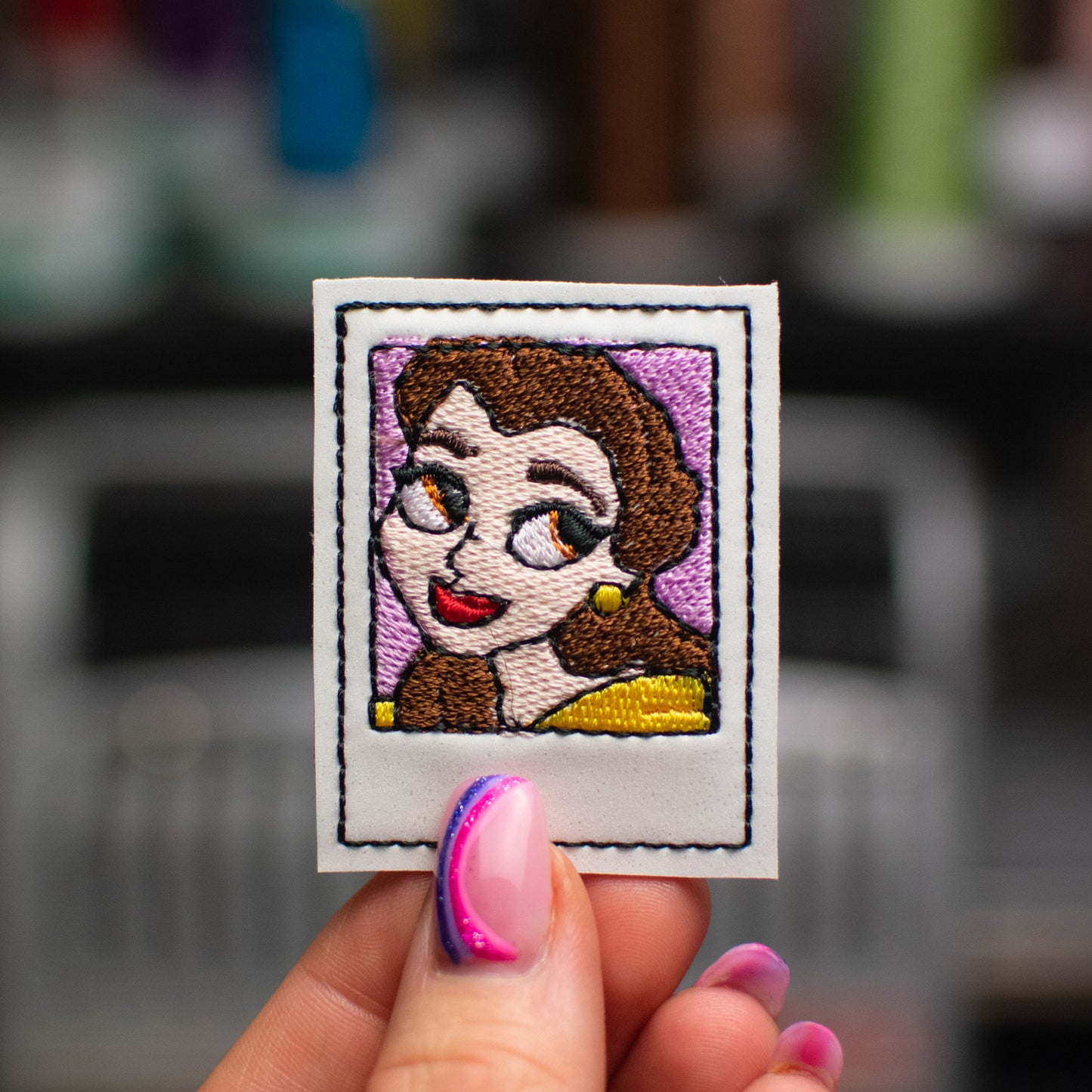 Enchanted Rose Princess Polaroid Feltie Embroidery Design