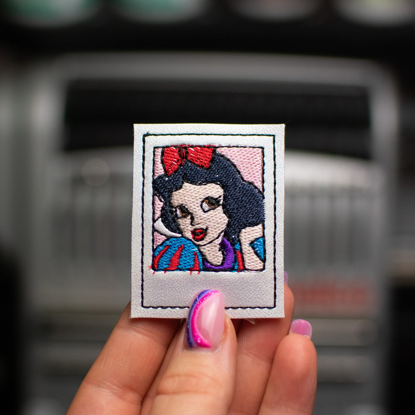 Apple Princess Polaroid Feltie Embroidery Design