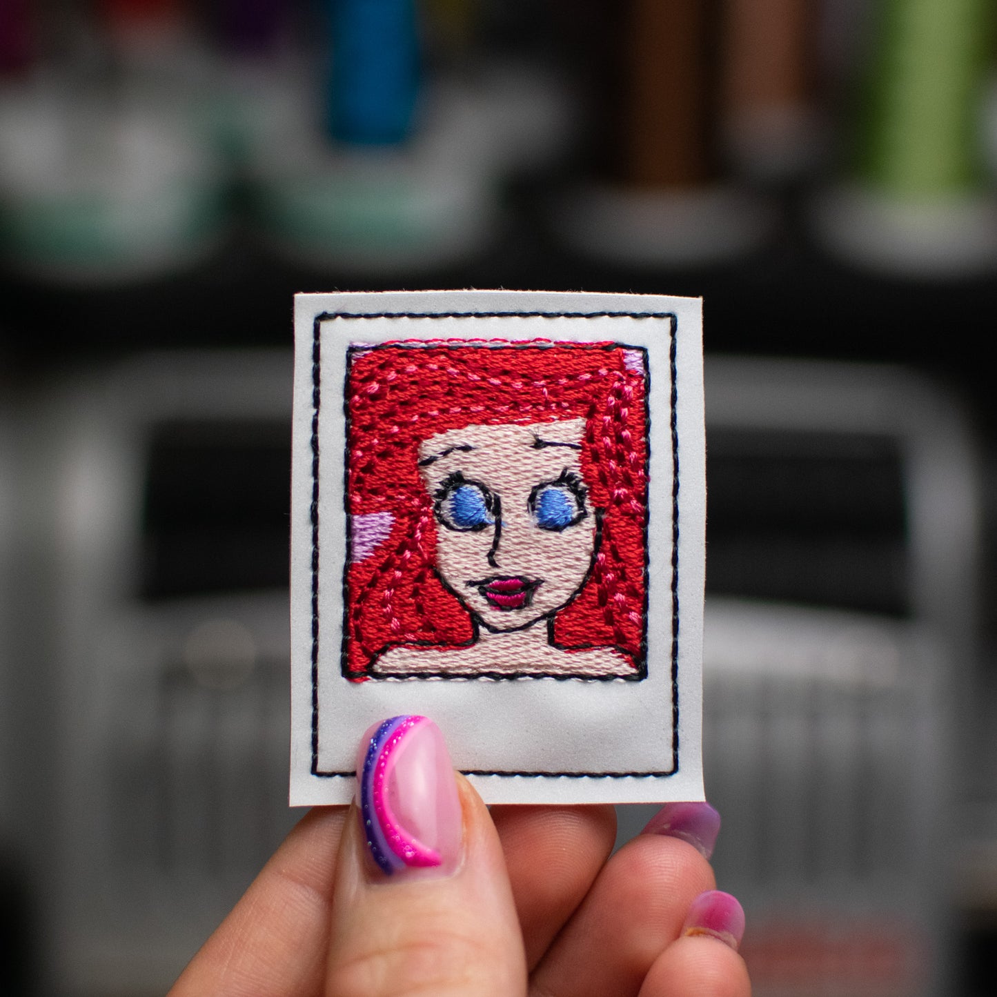 Mermaid Princess Polaroid Feltie Embroidery Design