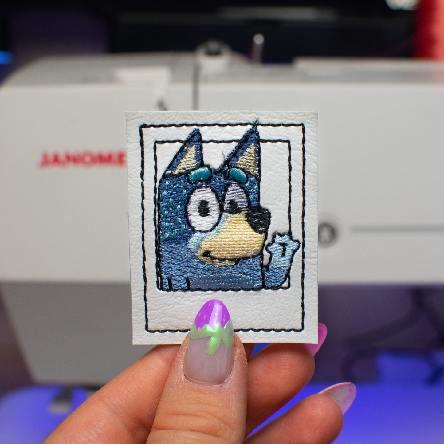 Dad Heeler Polaroid Feltie Embroidery Design