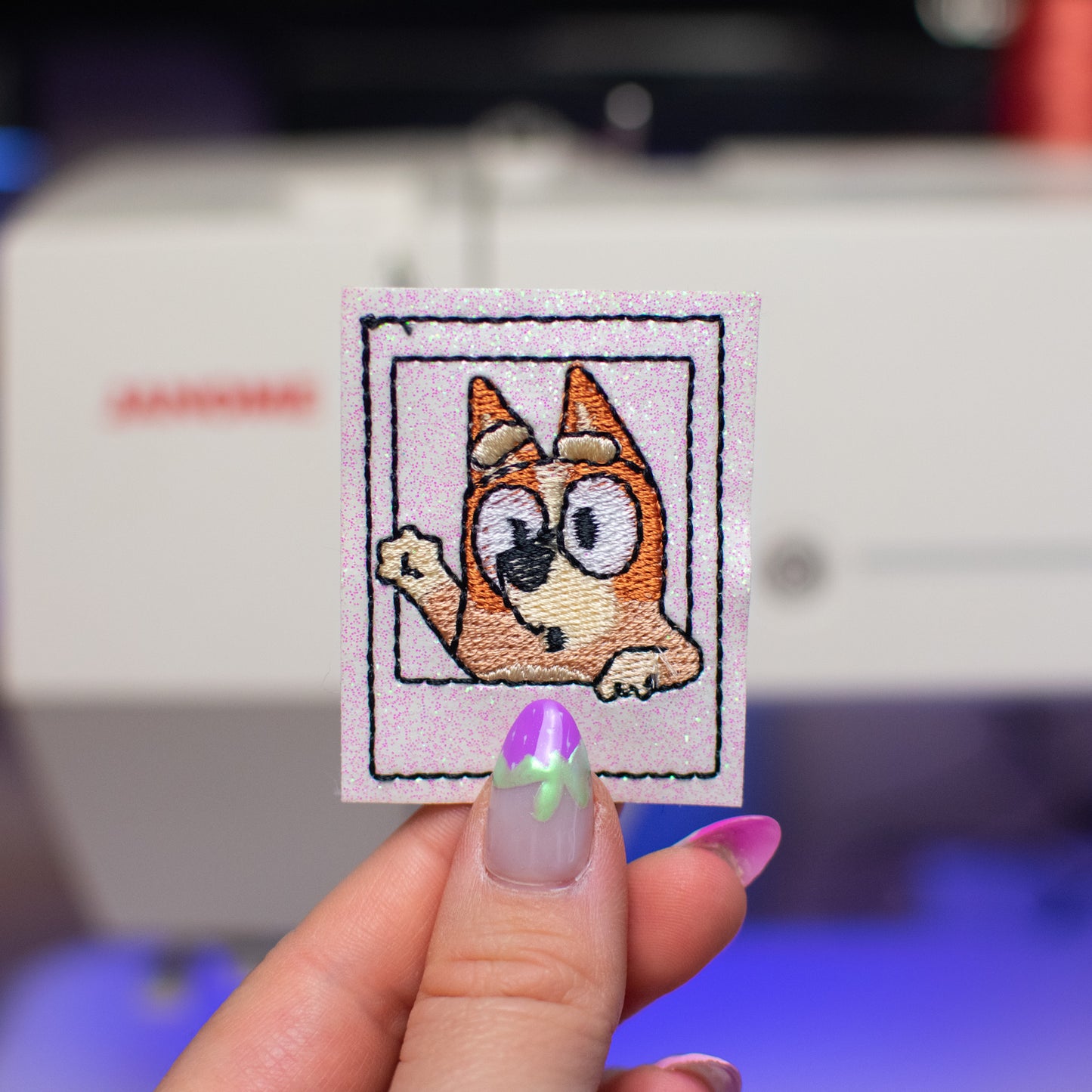 Sister Heeler Polaroid Feltie Embroidery Design