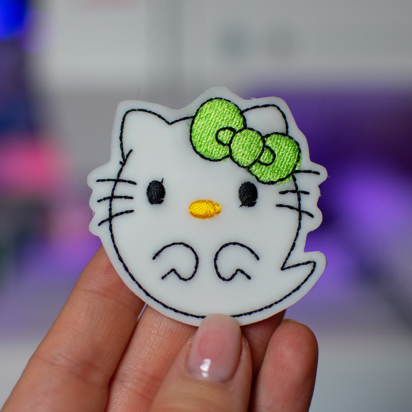 Ghost Cat Feltie Embroidery Design