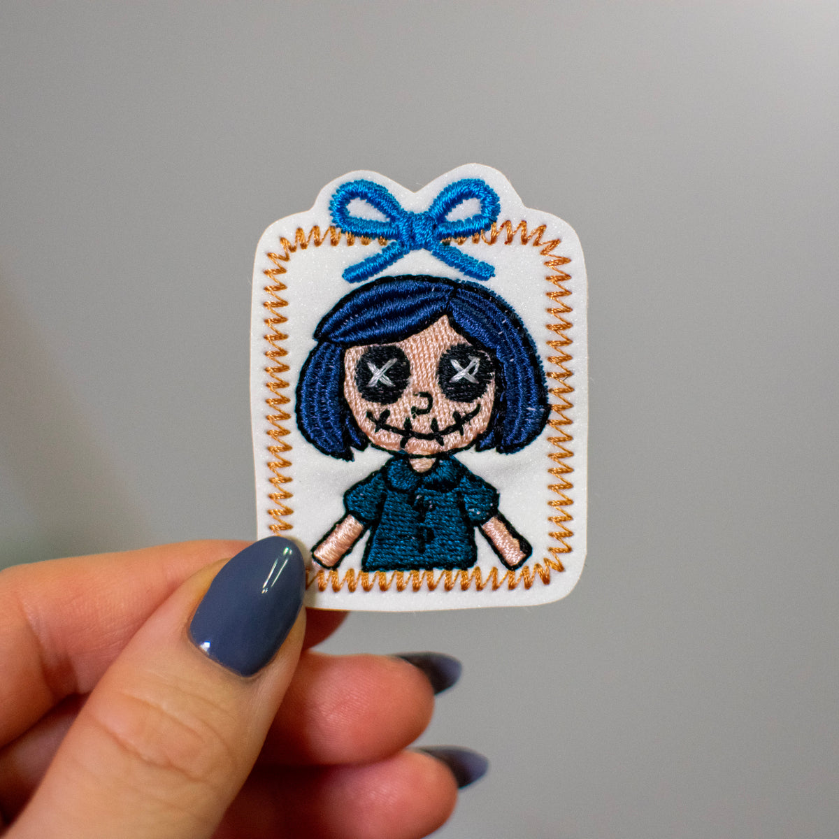 Button Girl Feltie Embroidery Design