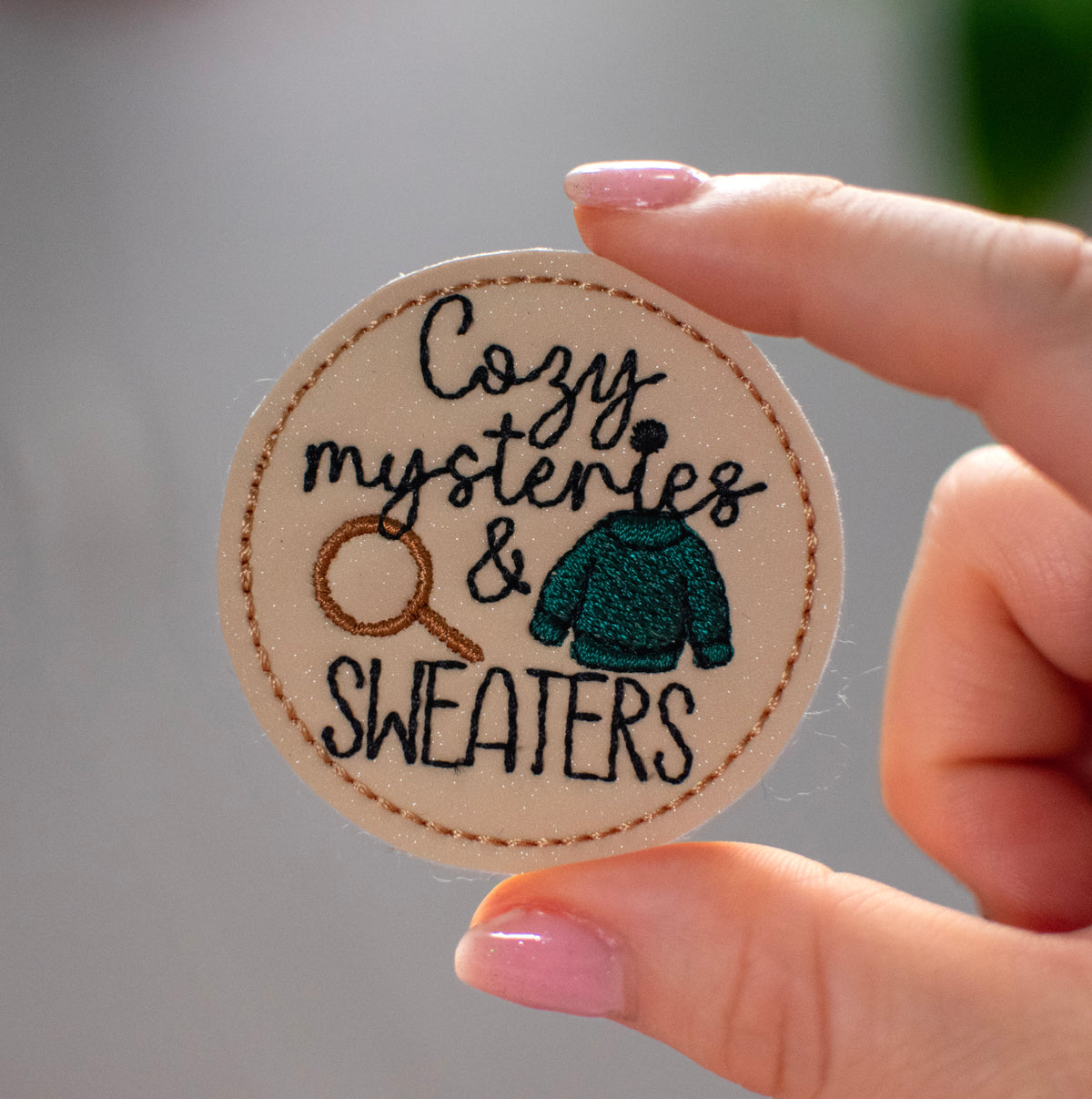 Cozy Mysteries + Sweaters Feltie Embroidery Design