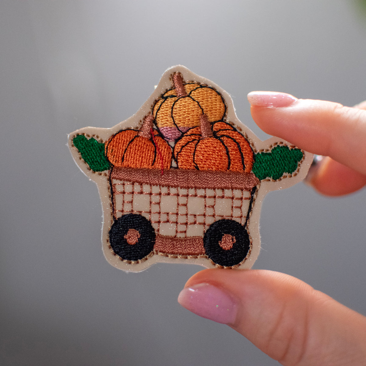 Cart of Pumpkins Feltie Embroidery Design