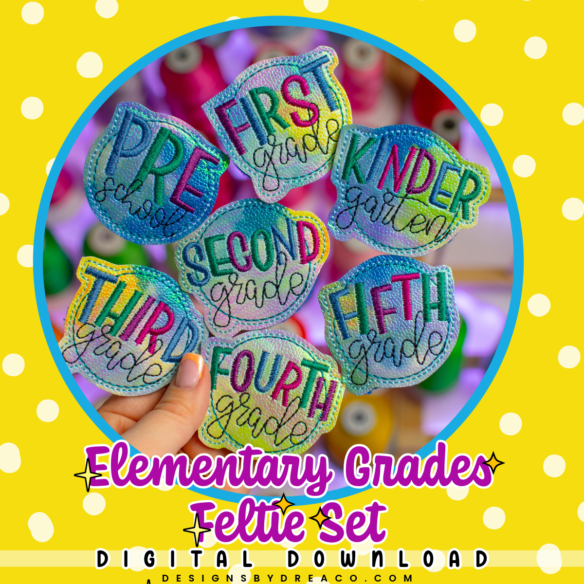 Elementary Grades Feltie Embroidery Design Set