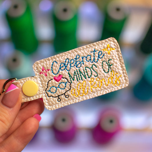 Celebrate All Minds Keychain Embroidery Design