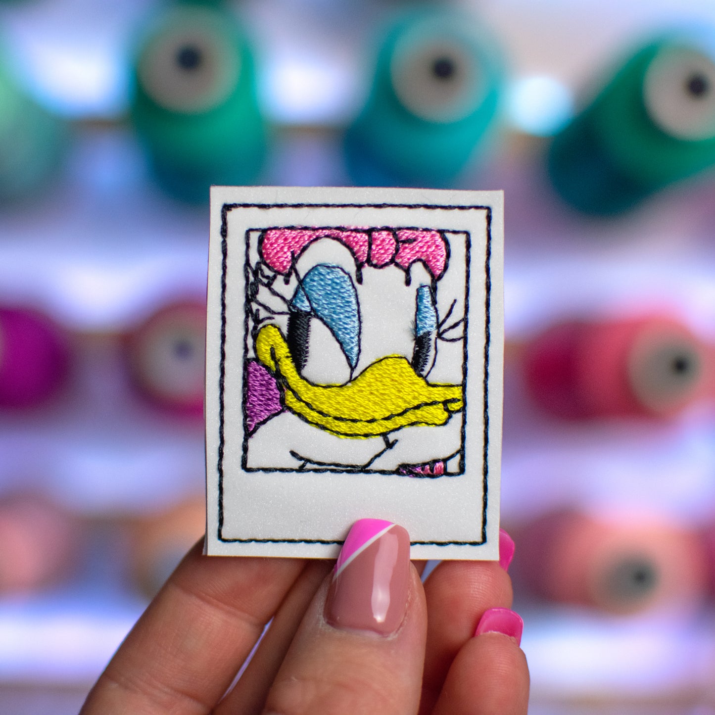 Girl Duck Polaroid Embroidery Design