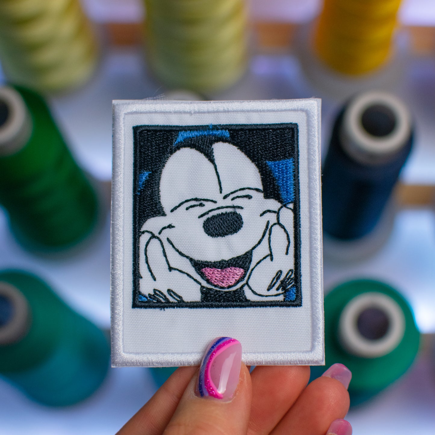 Mouse Polaroid Patch Embroidery Design