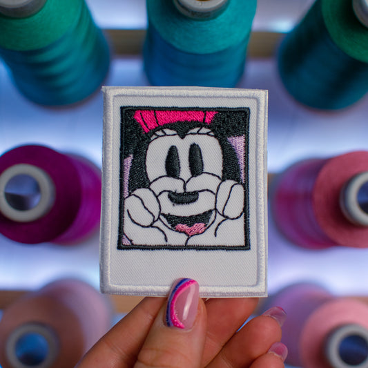 Girl Mouse Polaroid Patch Embroidery Design