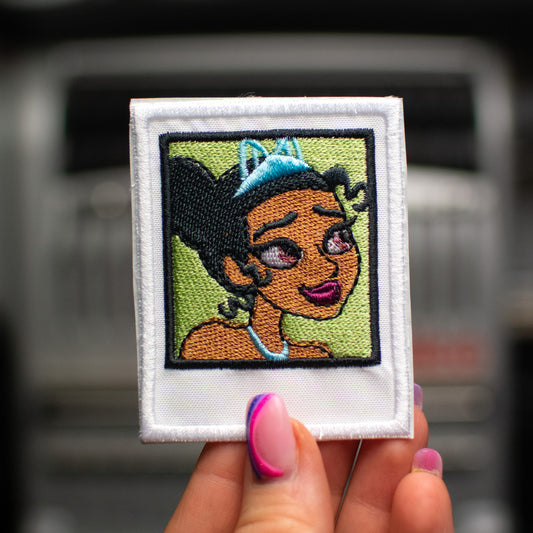 Frog Princess Polaroid Patch Embroidery Design