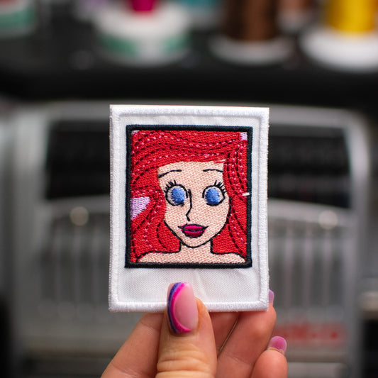 Mermaid Polaroid Patch Embroidery Design