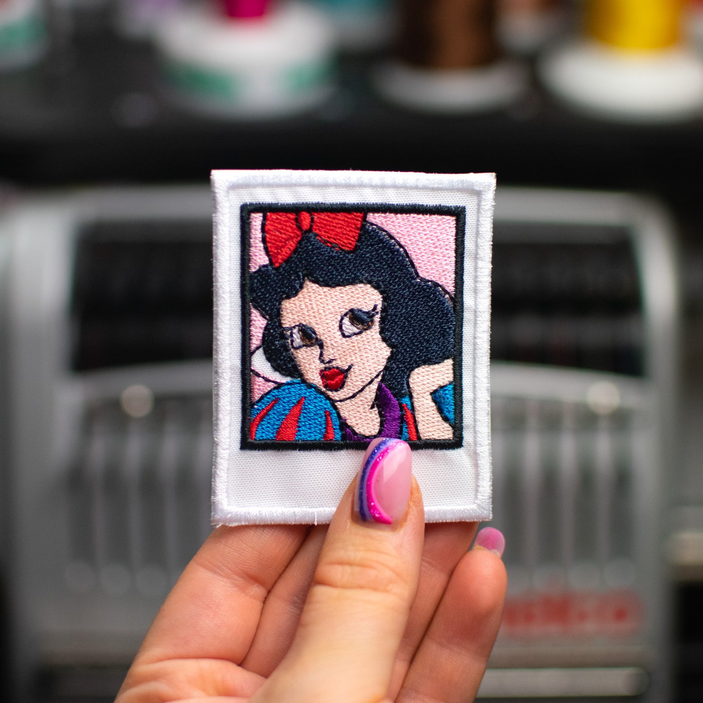 Apple Princess Polaroid Patch Embroidery Design