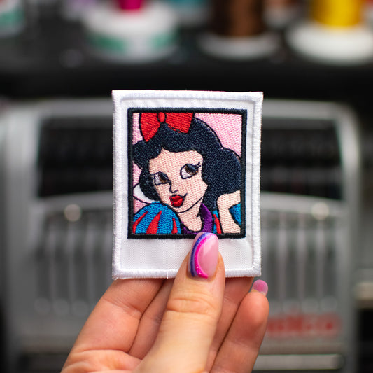 Apple Princess Polaroid Patch Embroidery Design