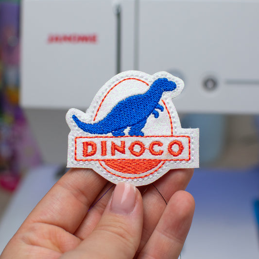 Dinosaur Gas Feltie Embroidery Design