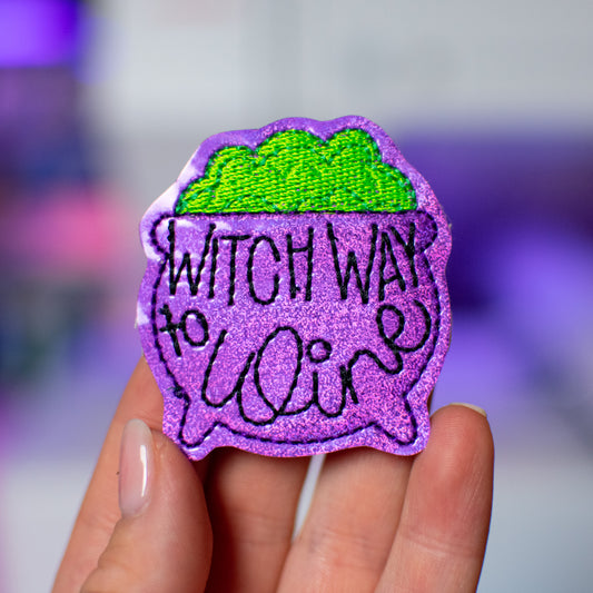 Witch Way to Wine Feltie Embroidery Design