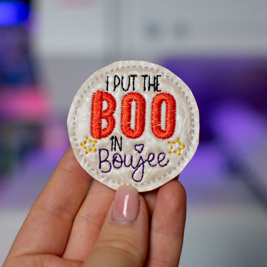 Boo in Bougie Feltie Embroidery Design