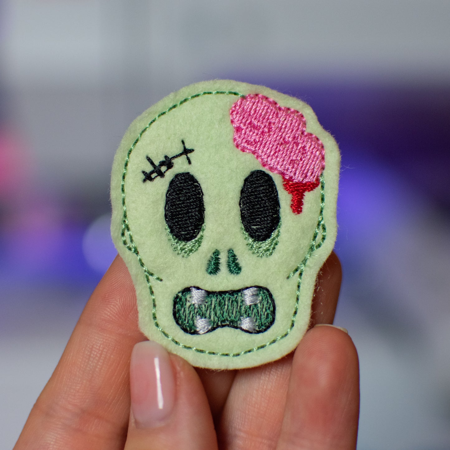 Zombie Emoji Feltie Embroidery Design