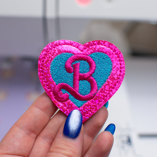 B Heart Feltie Embroidery Design