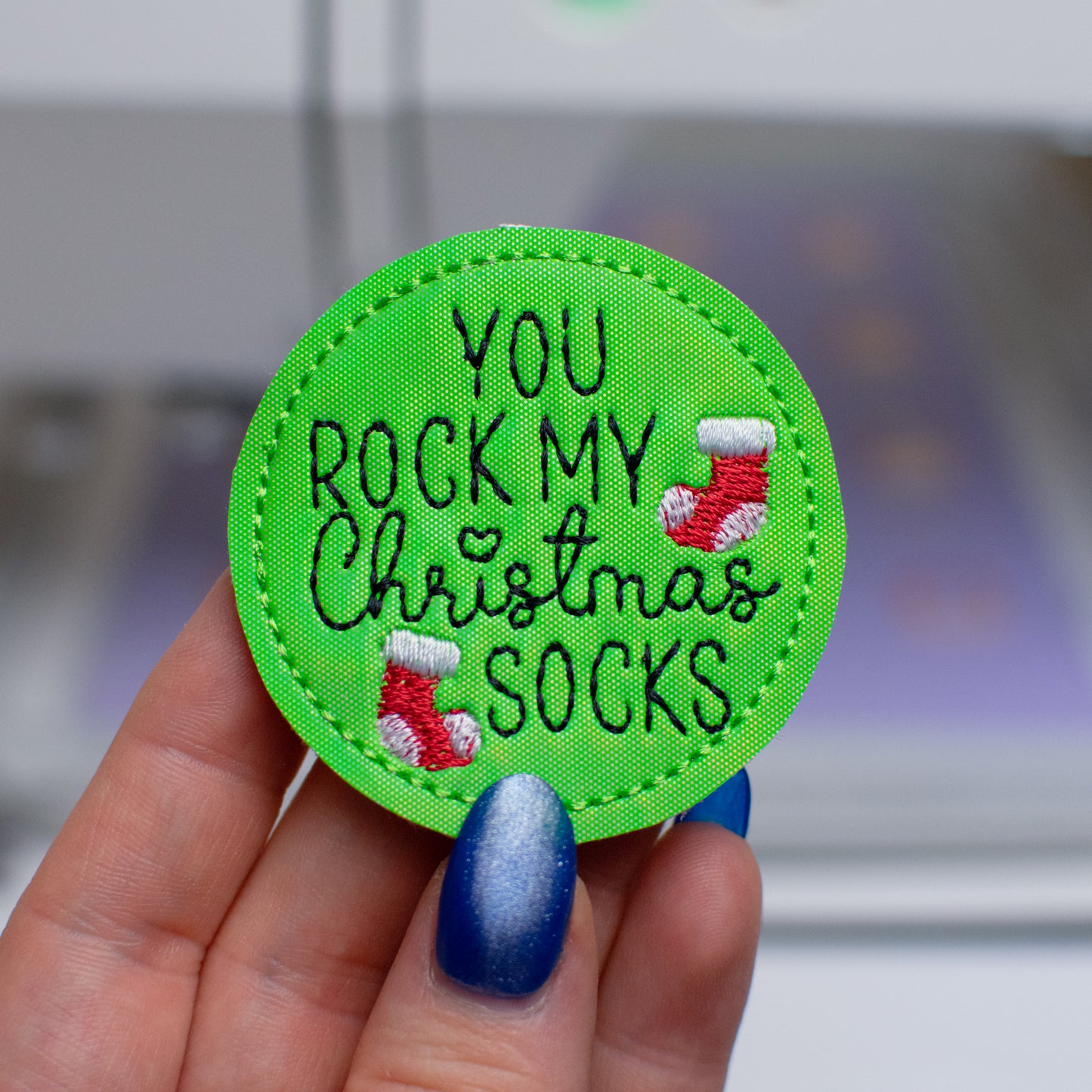 Rock My Christmas Socks Feltie Embroidery Design