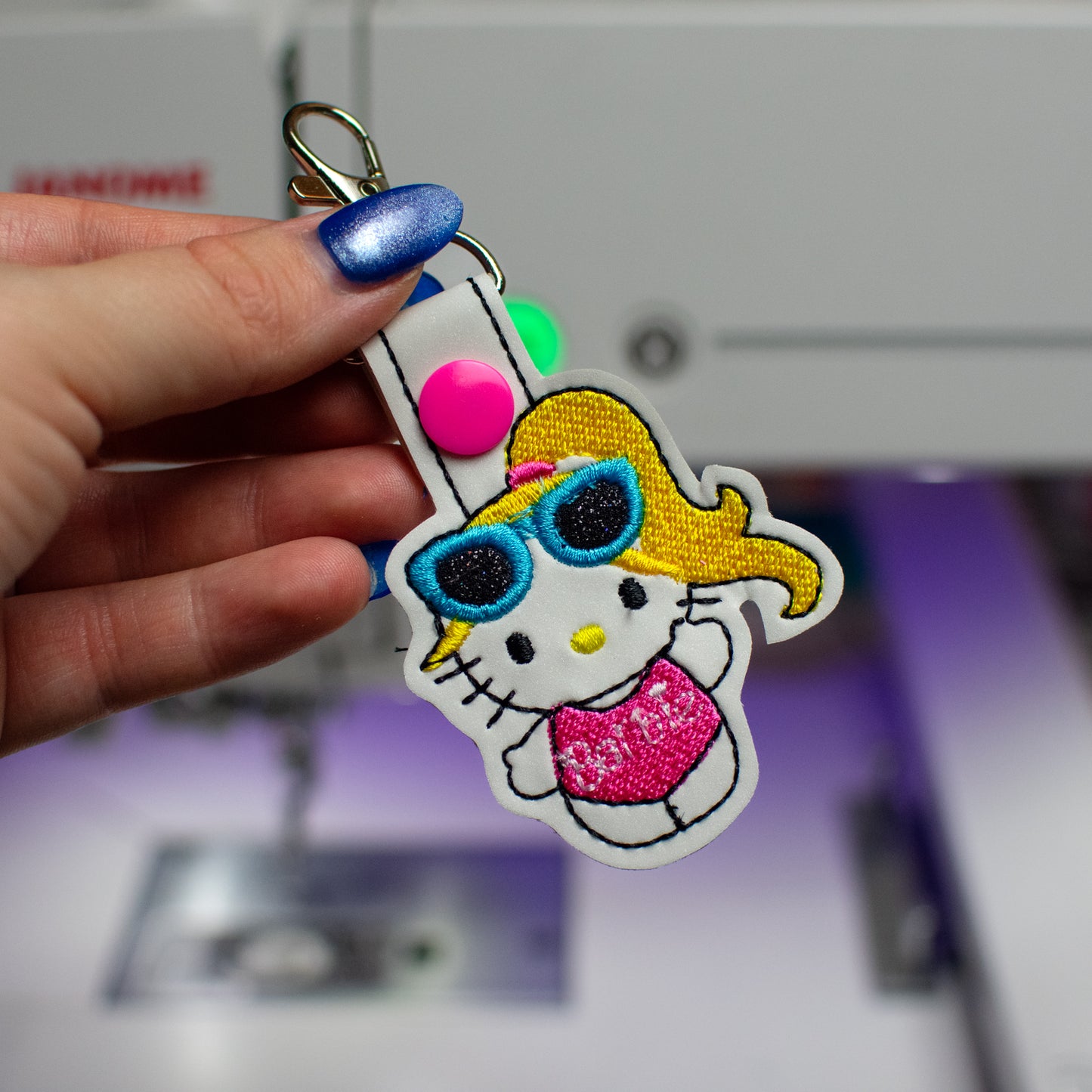 Doll Cat Keychain Embroidery Design