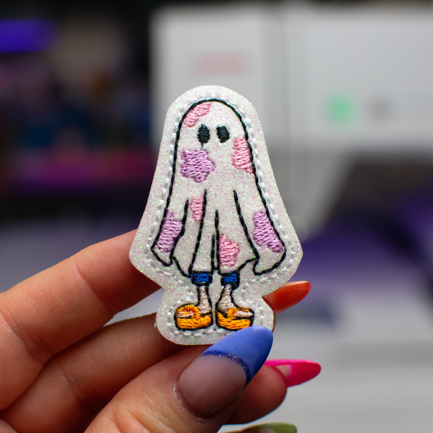 Teenage Ghost Feltie Embroidery Design