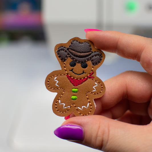 Gingerbread Cowboy Feltie Embroidery Design