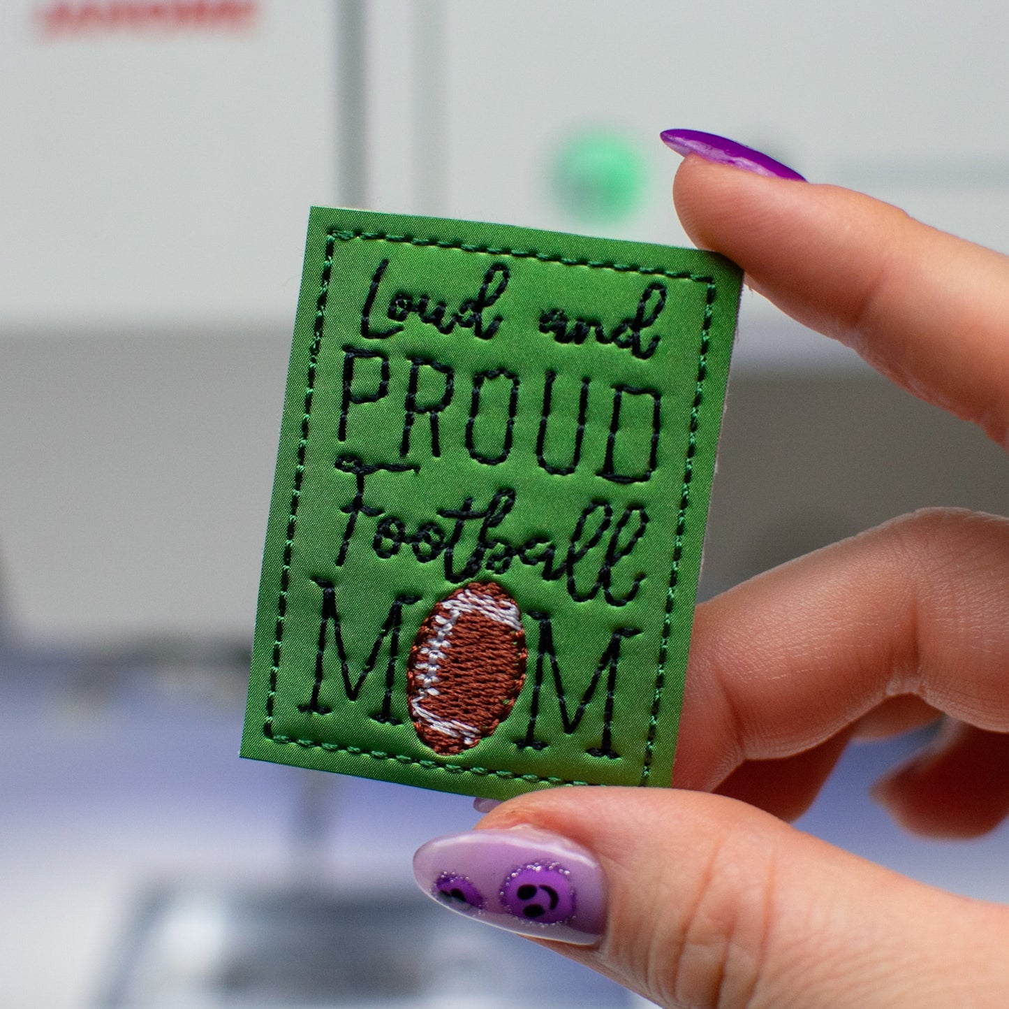 Loud and Proud Football Mom Feltie Embroidery Design