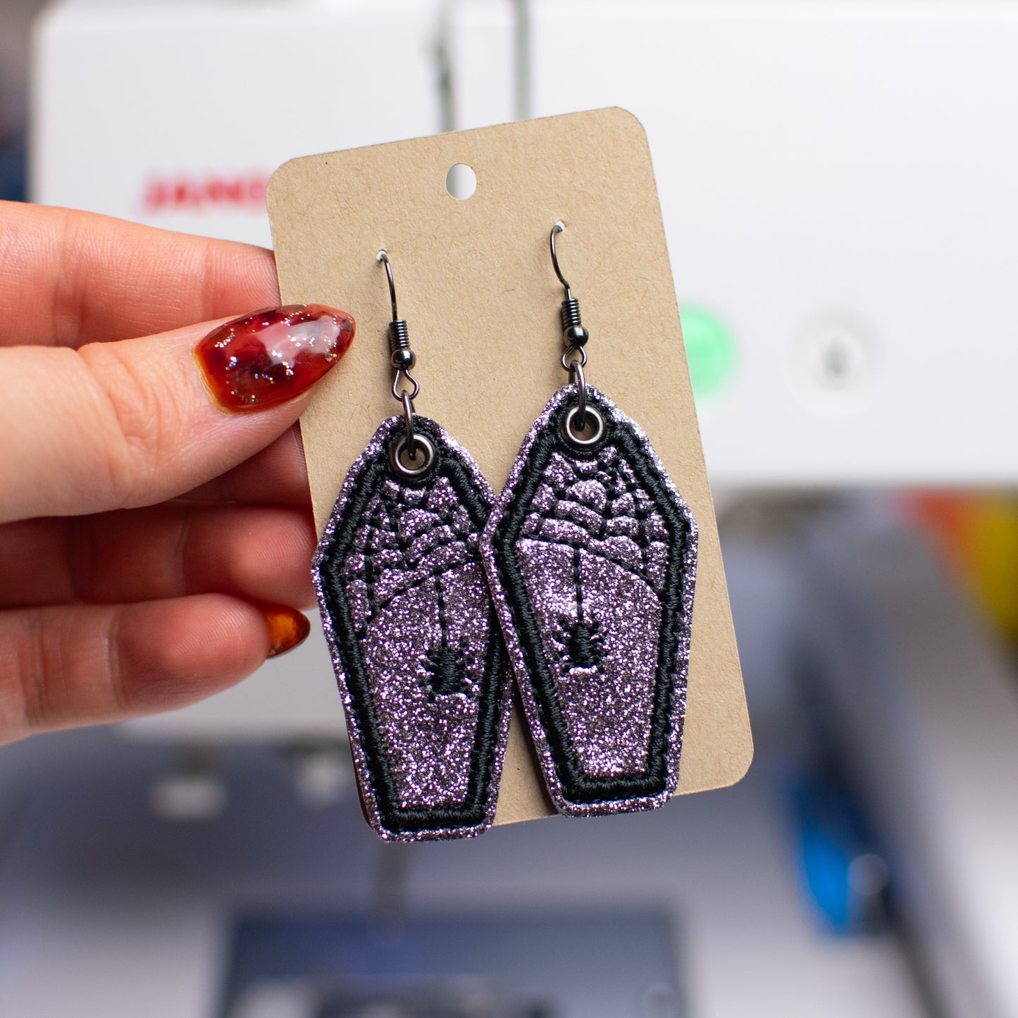 Spider Coffin Earrings