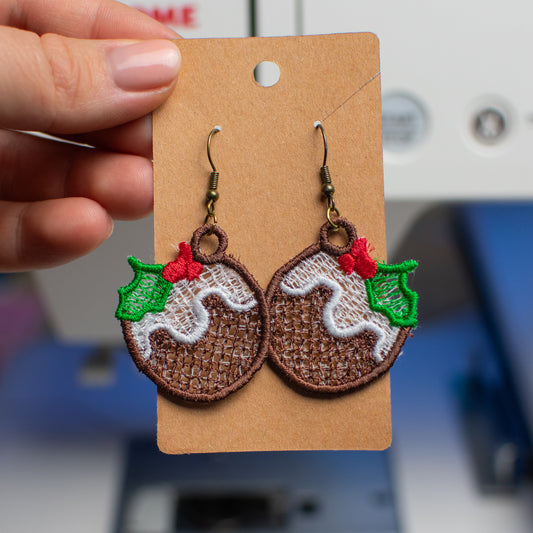 Christmas Pudding Lace Earrings