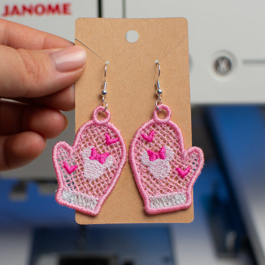 Heart Mitten Lace Earrings