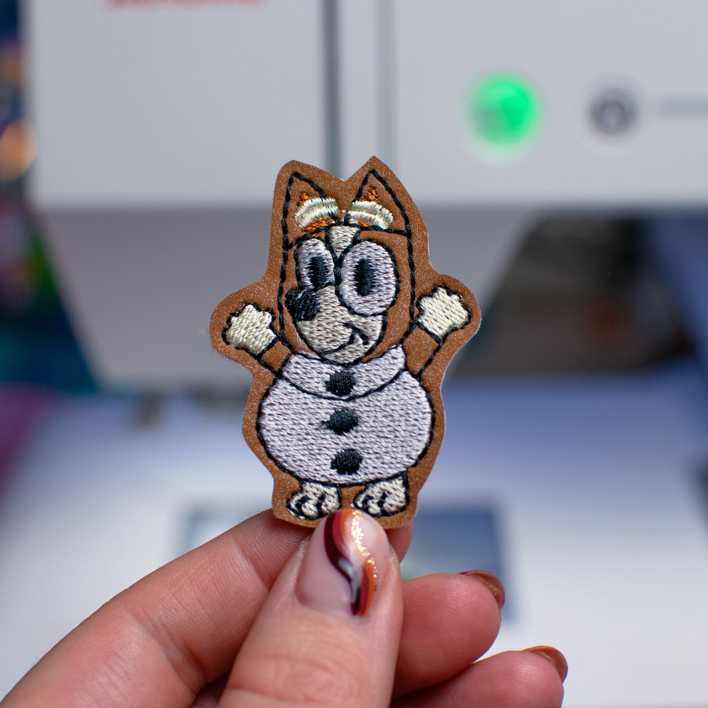 Snowman Heeler Feltie Embroidery Design