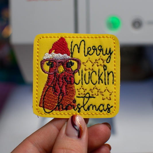 Merry Cluckin Christmas Feltie Embroidery Design