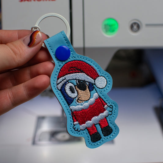 Santa Heeler Keychain Embroidery Design