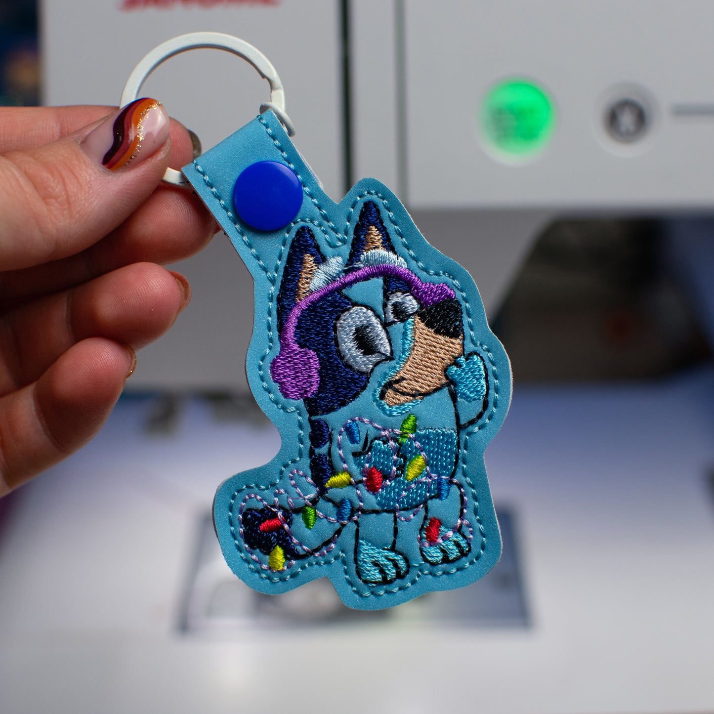 Winter Heeler Keychain Embroidery Design