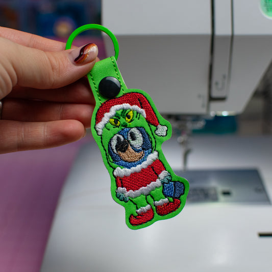 Grumpy Dog Keychain Embroidery Design