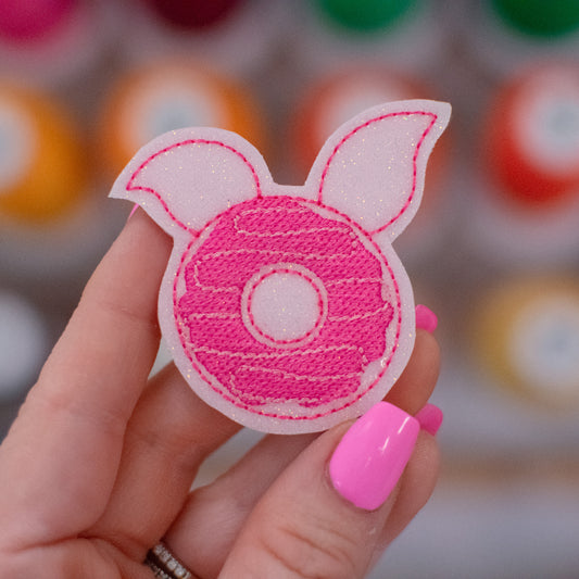 Piggy Donut Feltie Embroidery Design