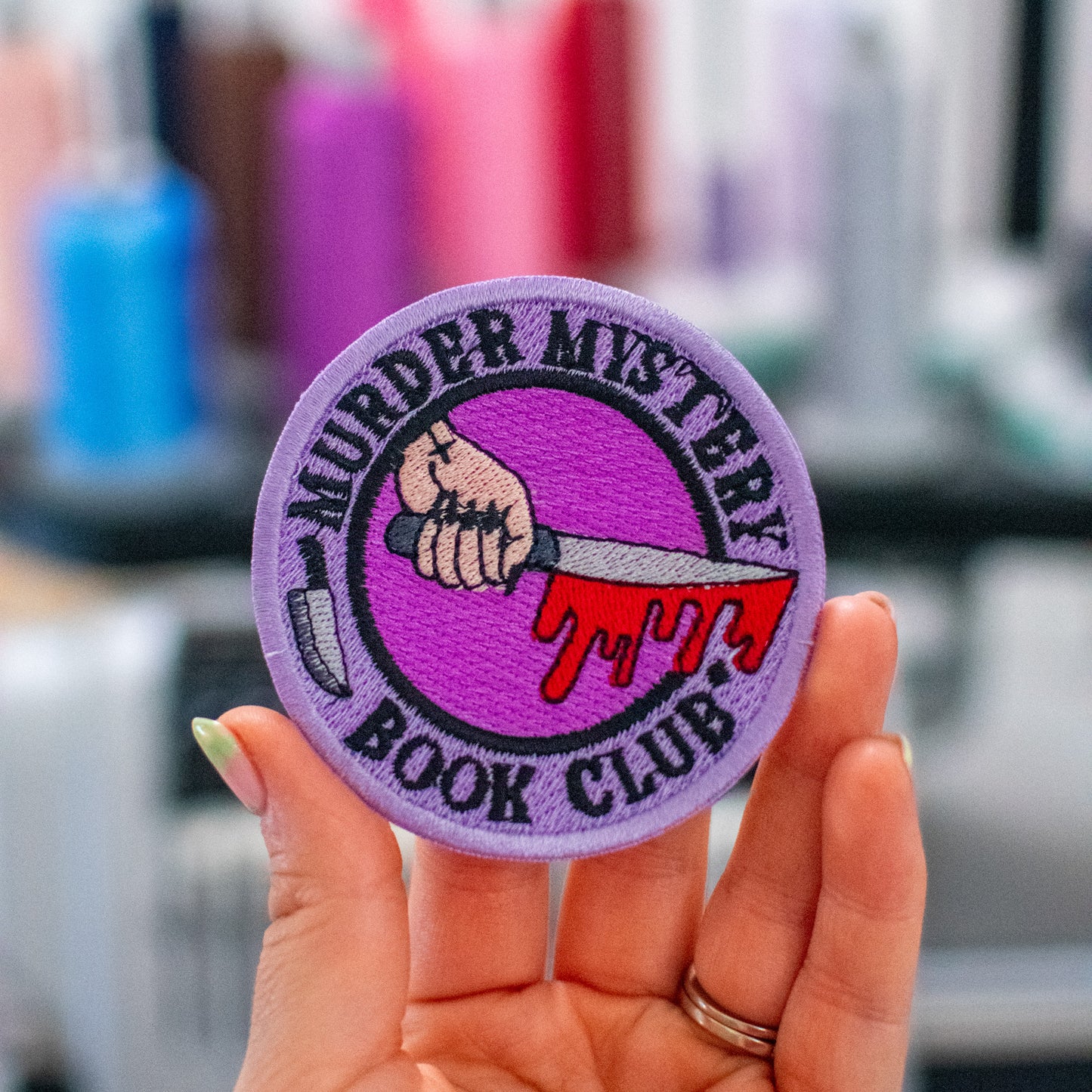 Murder Mystery Book Club Patch Embroidery Machine Design File