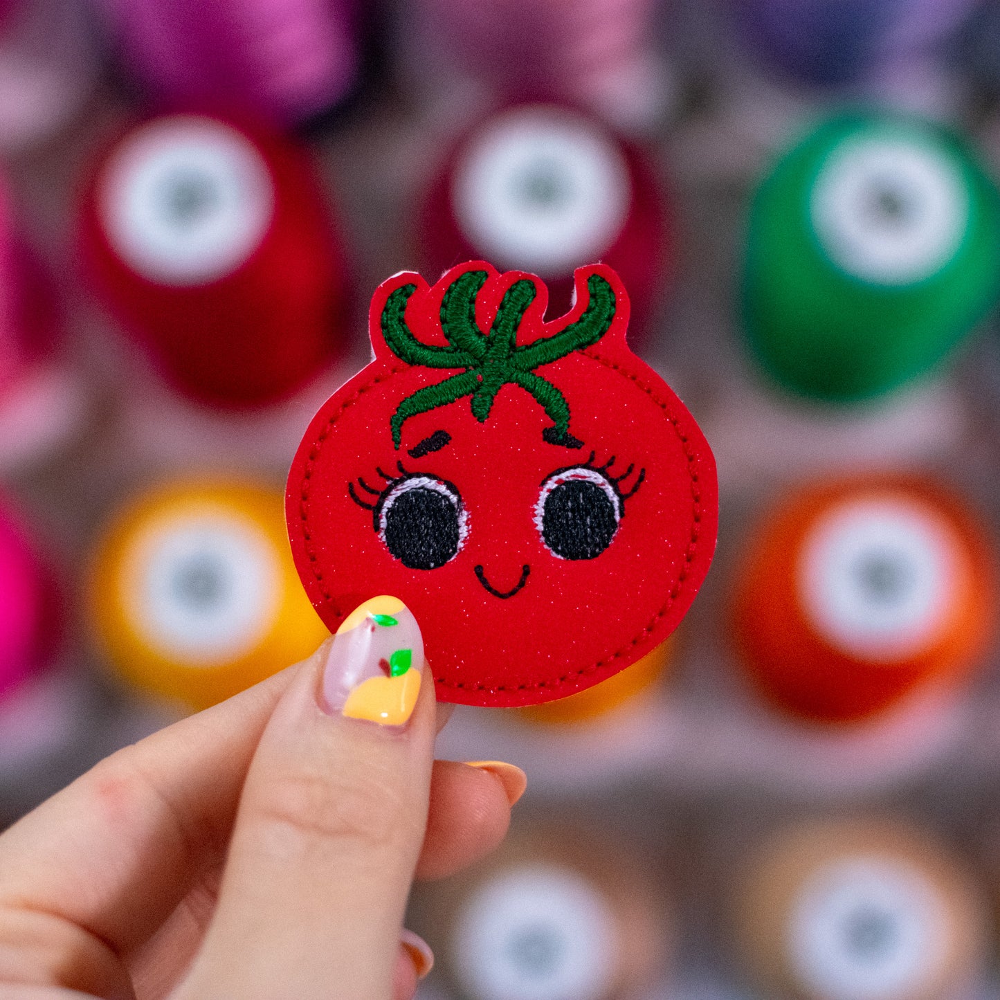 Kawaii Tomato Feltie Embroidery Design