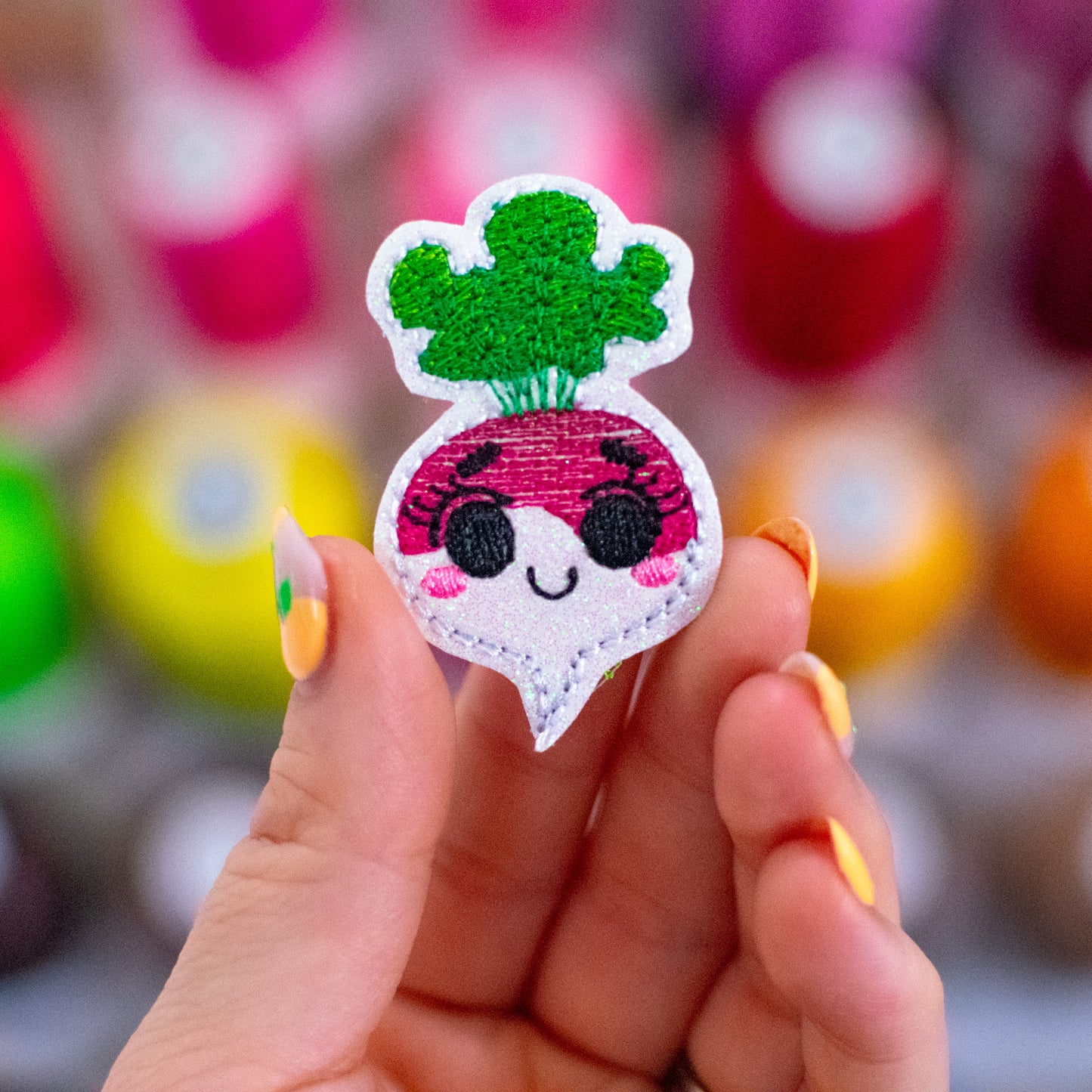 Kawaii Radish Feltie Embroidery Design