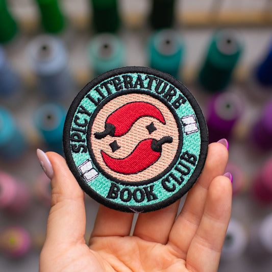 Spicy Book Club Patch Embroidery Design