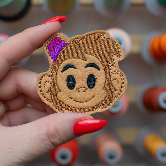 Monkey Friend Feltie Embroidery Design