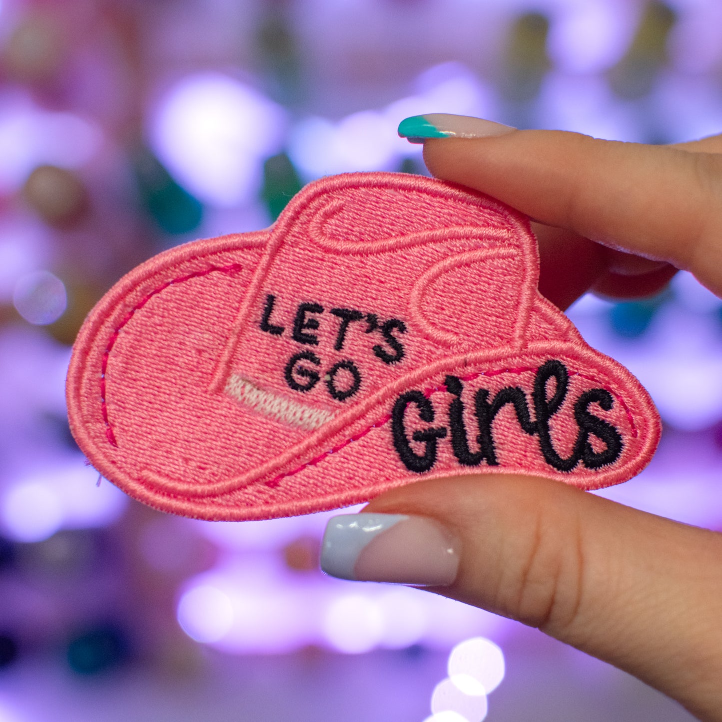 Let's Go Girls Patch Embroidery Design