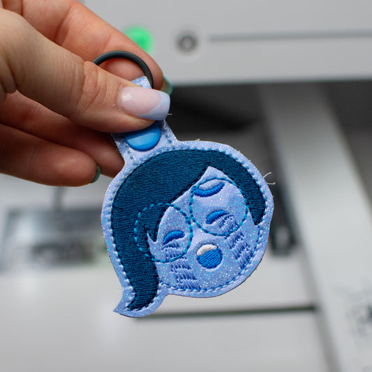 Blue Emotion Keychain Embroidery Design