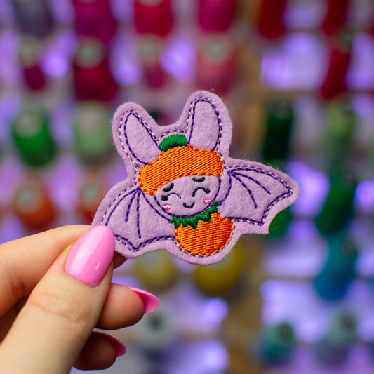 Pumpkin Bat Feltie Embroidery Design