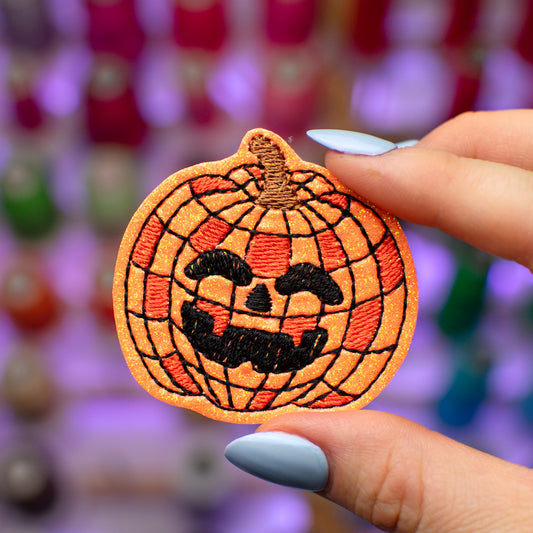 Disco Pumpkin Feltie Embroidery Design