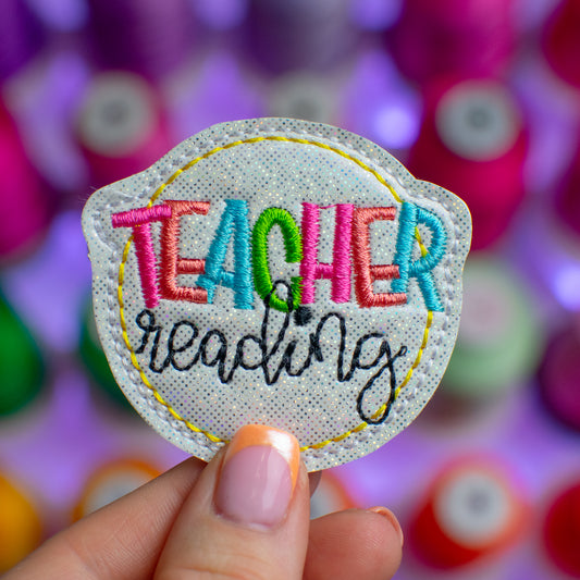 Reading Teacher Feltie Embroidery Design