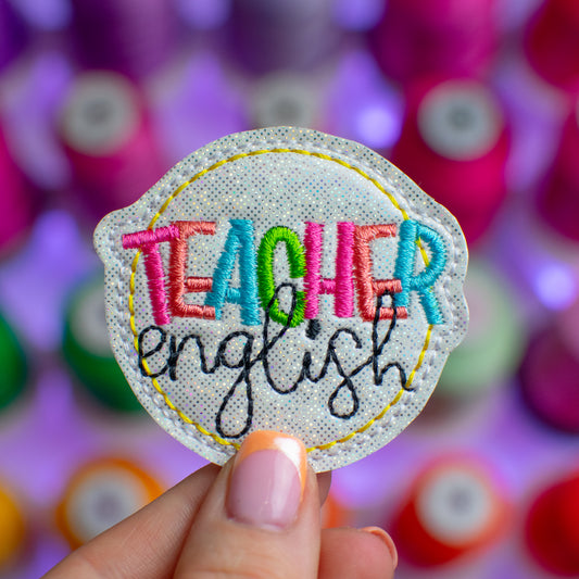 English Teacher Feltie Embroidery Design