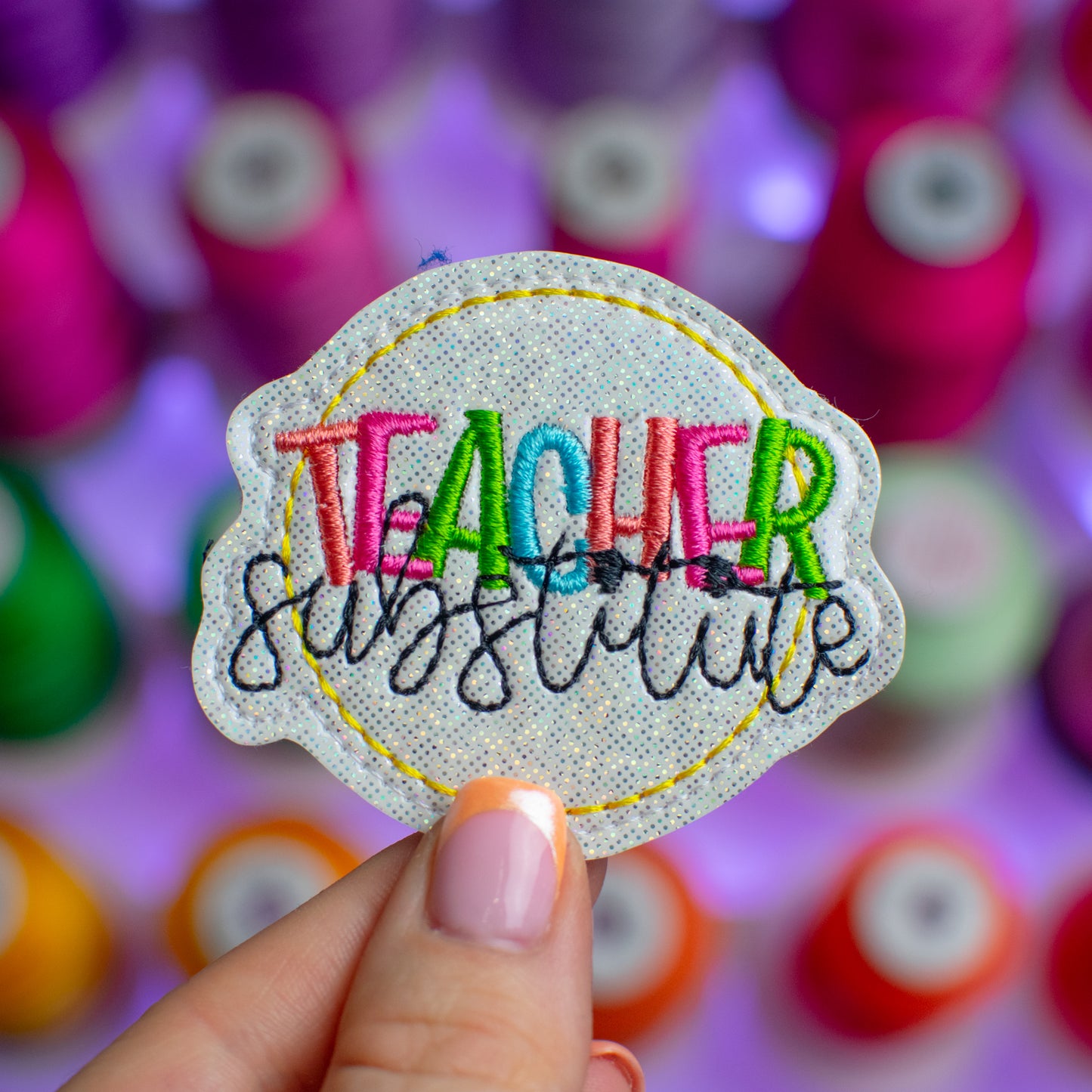 Substitute Teacher Feltie Embroidery Design